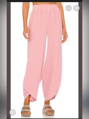FP Mauve Leo Knit High-Rise Wide-Leg